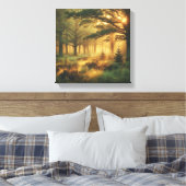 Lumière dorée sur impression sur toile de forêt vi (Insitu(Chambre))