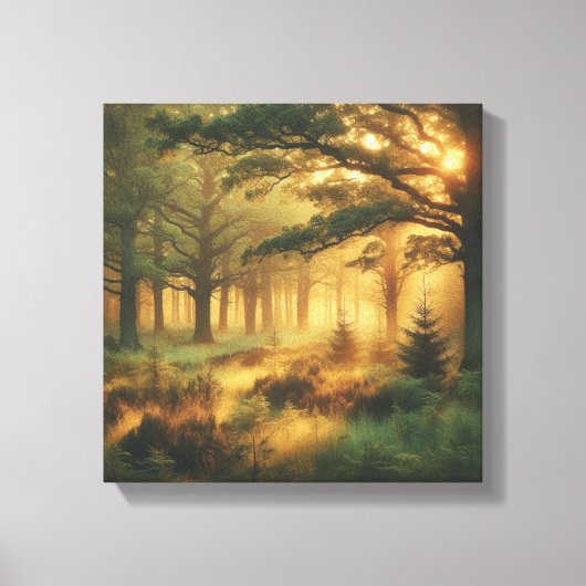 Lumière dorée sur impression sur toile de forêt vi (Recto)