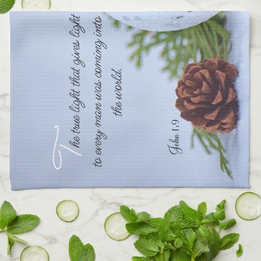 Lumière du monde de Noël serviette de cuisine (Plié)