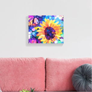 Lumière du soleil et papillons Toile artistique to