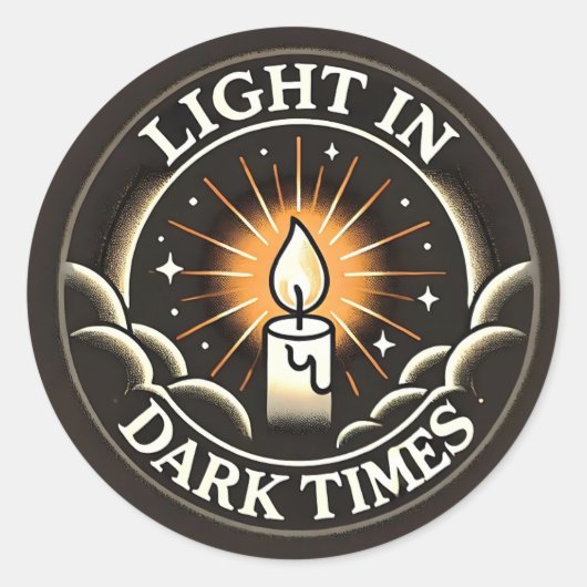 Lumière en temps sombre - Sticker rond (Devant)
