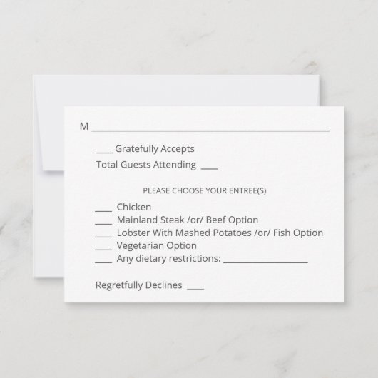 Lumière Eucalyptus Glow Gold w Repas Carte RSVP 2 (Dos)