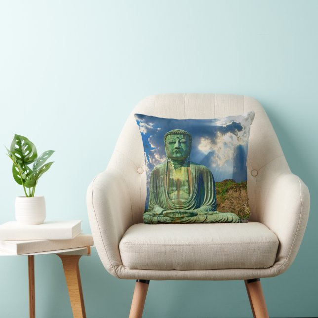 Lumière Méditer Bouddha Jeter Oreiller (Chaise)