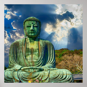 Lumière Méditer Bouddha Poster Mur Art