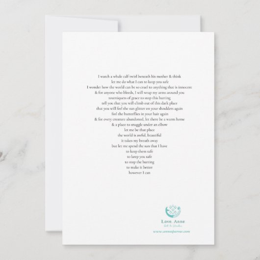 Lumière pour les baleines : Carte pour notes (Dos)