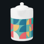 Lumière Turquoise Mid-Century Géométrique des anné<br><div class="desc">Teapot Motif Light Turquoise Mid-Century Géométrique des années 1960 Ajoutez charme et caractère à votre espace de vie avec la théière Mod Géométrique Mod Mid-Century Turquoise Lumière des années 1960! Cette magnifique oeuvre d'art rétro présente des motifs géométriques délicats et des couleurs vives inspirées de l'époque moderne du milieu du...</div>