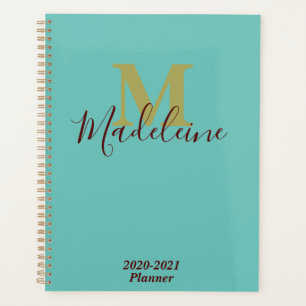Lumière Turquoise Turquoise Bleu Monogramme grande