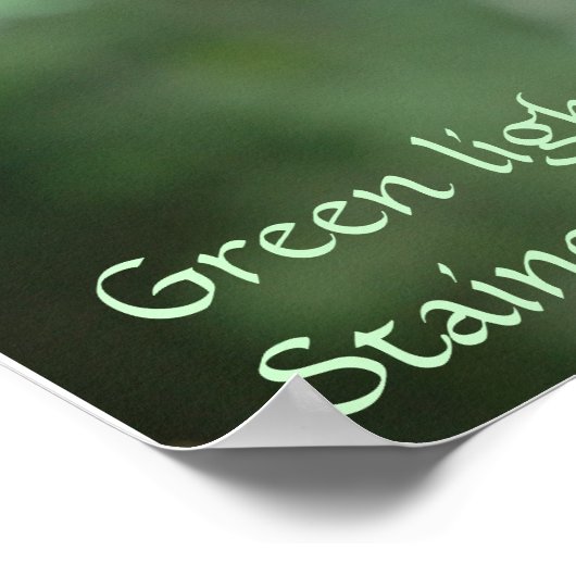 Lumière verte en feuille - Poster avec citation (Coin)