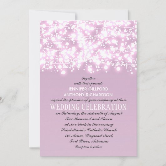 lumière violette lumière mariage invitations maria (Devant)