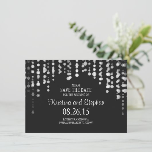 lumières à chaîne noir ENREGISTRER LES cartes DATE (Debout devant)