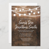 Lumières à cordes et Faire-part de mariage en bois (Devant / Derrière)