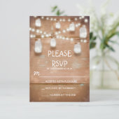 lumières à cordes et jarres de maçon cartes RSVP (Debout devant)