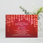 lumières à cordes rouge REHEARSAL DÎNER invitation (Debout devant)