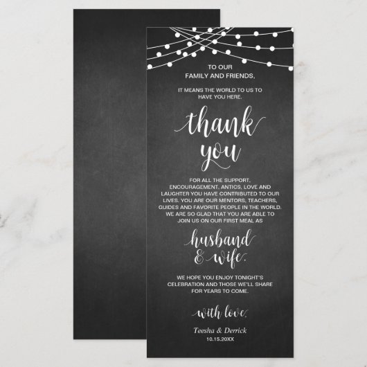 Lumières à cordes rustiques, Carte de remerciement (Devant / Derrière)