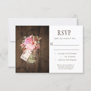 Lumières à cordes rustiques Pots Mason Rose RSVP