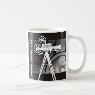 Lumières, appareil-photo, tasse de café de thèm