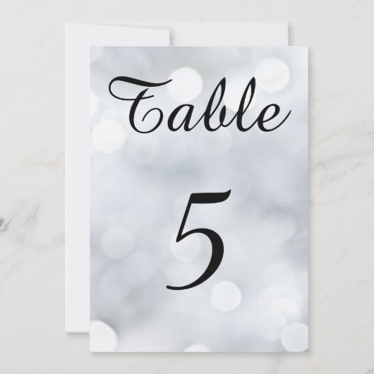 Lumières blanches numéro de table mariage flocon d (Dos)