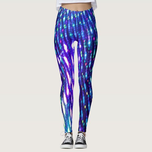 Lumières bleues Iridescente Leggings multicolores (Devant)