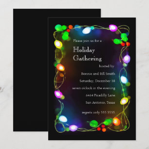 Lumières brillantes Invitation de fête de vacances