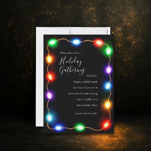 Lumières brillantes Invitation de fête de vacances