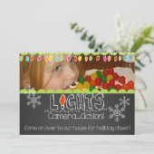 Lumières Camera Action Fête Photo Invitation (Debout devant)