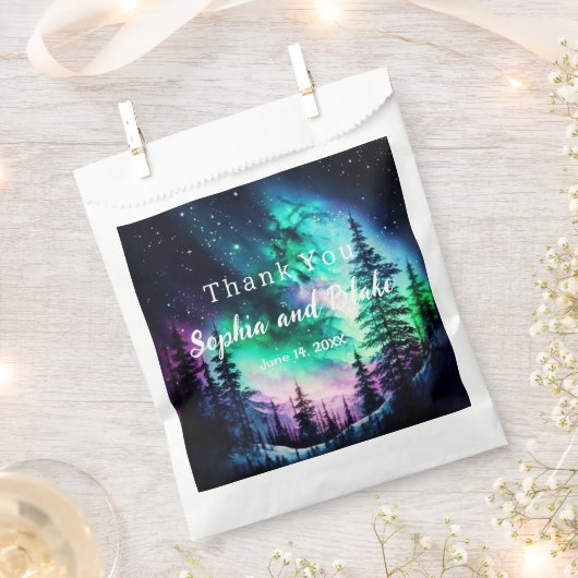 Lumières célestes du Nord Mariage Faveur Sacs (Coupé)