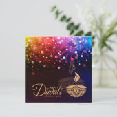 Lumières colorées Bonne carte Diwali (Debout devant)
