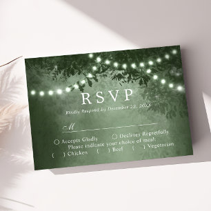Lumières de Arbre Rustique Vert Mariage Bois RSVP