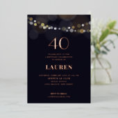 Lumières de chaîne d'anniversaire 40 Invitation en (Debout devant)