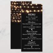 Lumières de chaîne de lueur d'ambre Menu de mariag (Devant / Derrière)