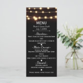 Lumières de chaîne de lueur d'ambre Menu de mariag (Debout devant)