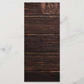 Lumières de chaîne en bois rustique Menu de mariag (Dos)