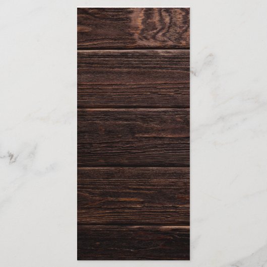 Lumières de chaîne en bois rustique Menu de mariag (Dos)