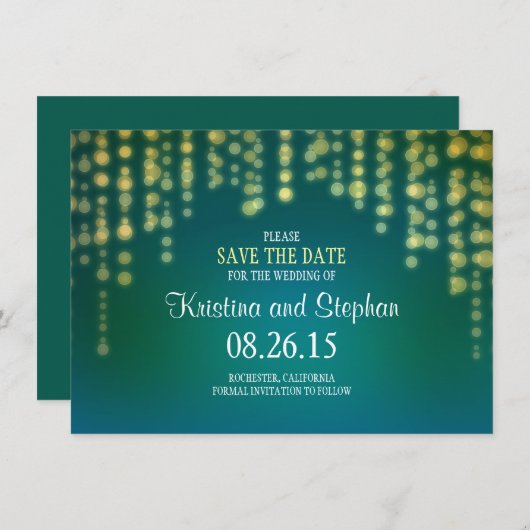 lumières de chaîne ENREGISTRER LES cartes DATE (Devant / Derrière)