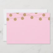 Lumières de chaîne modernes rose et or Invitations (Dos)