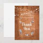 Lumières de corde de pot de maçon rustique Merci (Devant / Derrière)