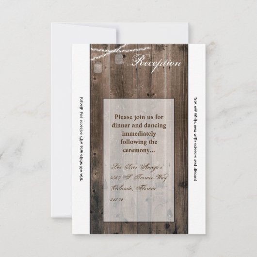 Lumières de corde de pot Mason carte de réception  (Devant)