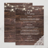 Lumières de corde en dentelle de bois Invitation (Devant / Derrière)