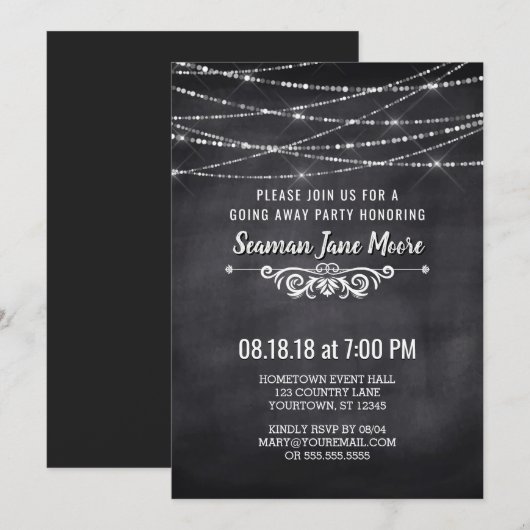 Lumières de ficelle d'été allant loin invitation (Devant / Derrière)