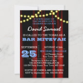 Lumières de film Blue Bar Mitzvah Invitation (Devant)