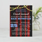 Lumières de film Blue Bar Mitzvah Invitation (Debout devant)