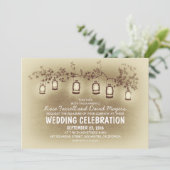 Lumières de jardin rustique - Faire-part de mariag (Debout devant)