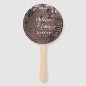 Lumières de journal de mariage rustique éventail à (Devant)