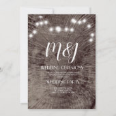 Lumières de journal de mariage rustique Programme  (Dos)