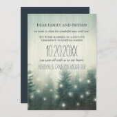 Lumières de la forêt | Rustic Elopement Faire-part (Devant / Derrière)