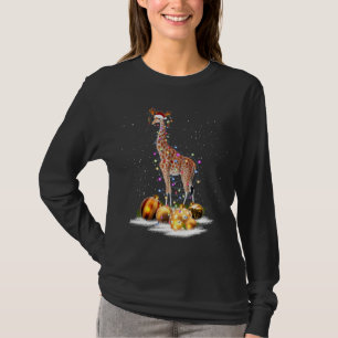 Lumières de la Giraffe Santa Chapeau Sweat Xmas Tr