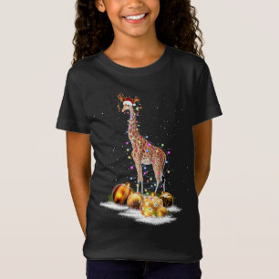 Lumières de la Giraffe Santa Chapeau Sweat Xmas Tr
