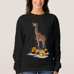 Lumières de la Giraffe Santa Chapeau Sweat Xmas Tr