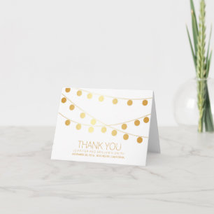 Lumières de mariage en feuille d'or Merci
