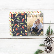 Lumières de Noël Carte photo - Style Vintage